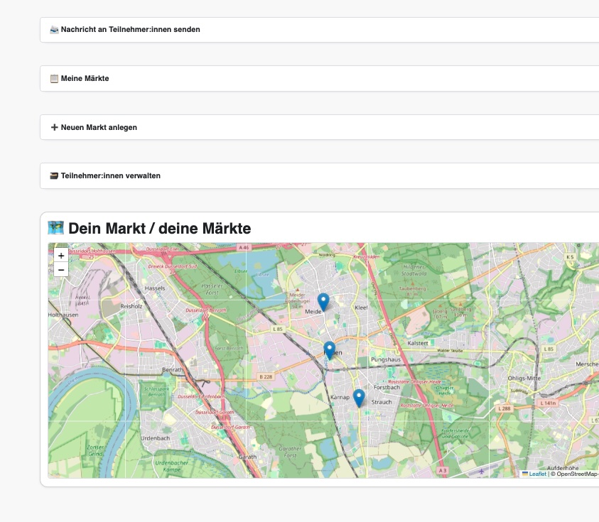 Screenshot Betreiber Dashboard